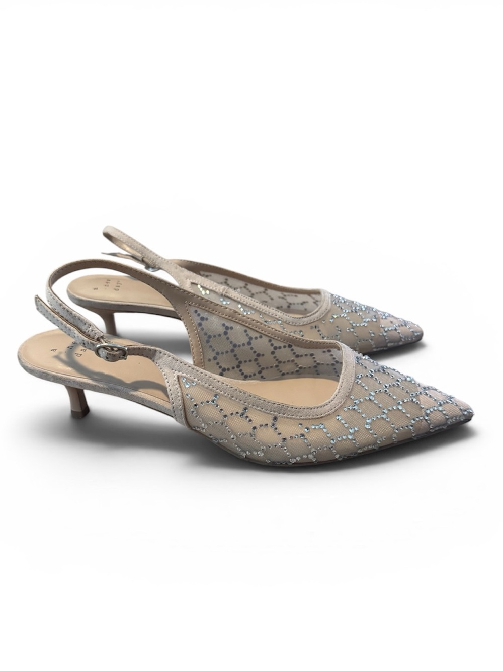 Women's Gigi Embellished Slingback Kitten Heels Beige - A New Day - SIZE 8